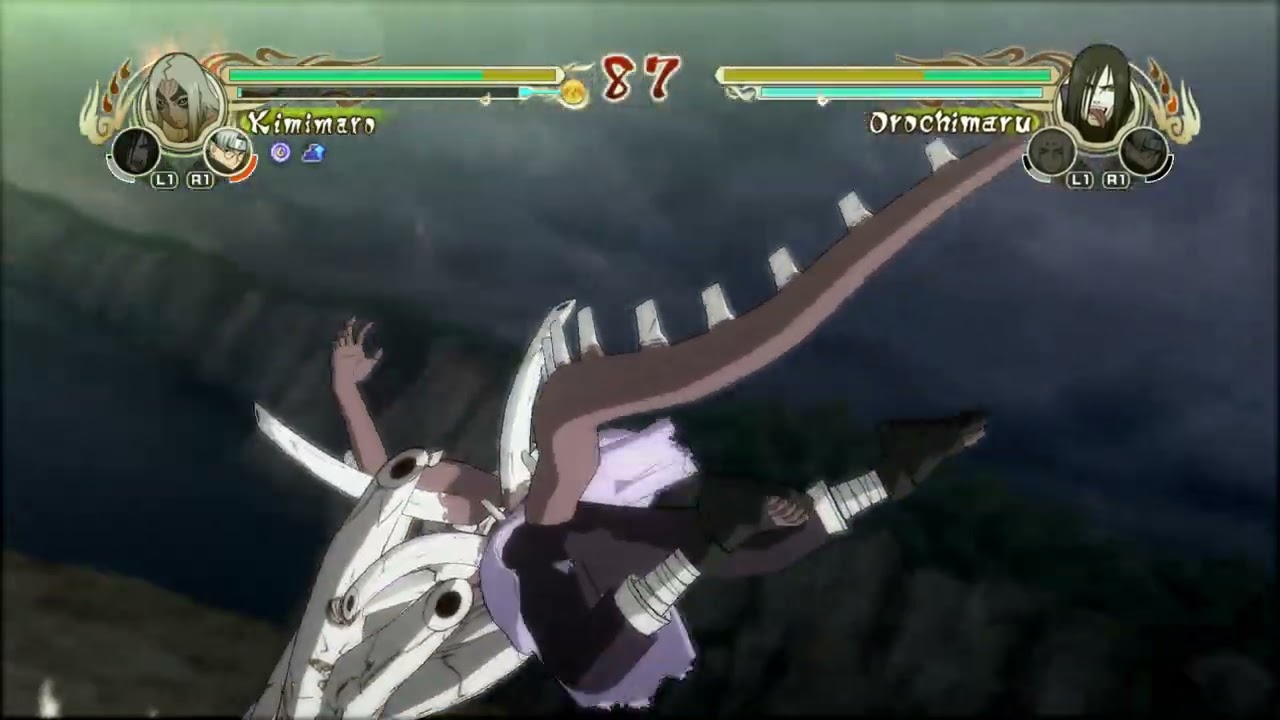 Kimimaro (Curse Mark) vs Orochimaru - Naruto Ultimate Ninja Storm