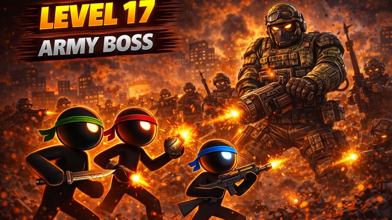 Anger of Stick 5 – Level 17 Massive Army Fight (Hard Boss)