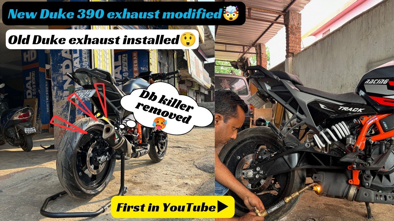 New Duke 390 Gen3 Exhaust Modified🤯| Old Duke Exhaust Installed 😲 | First time in YouTube▶️😱 #ktm