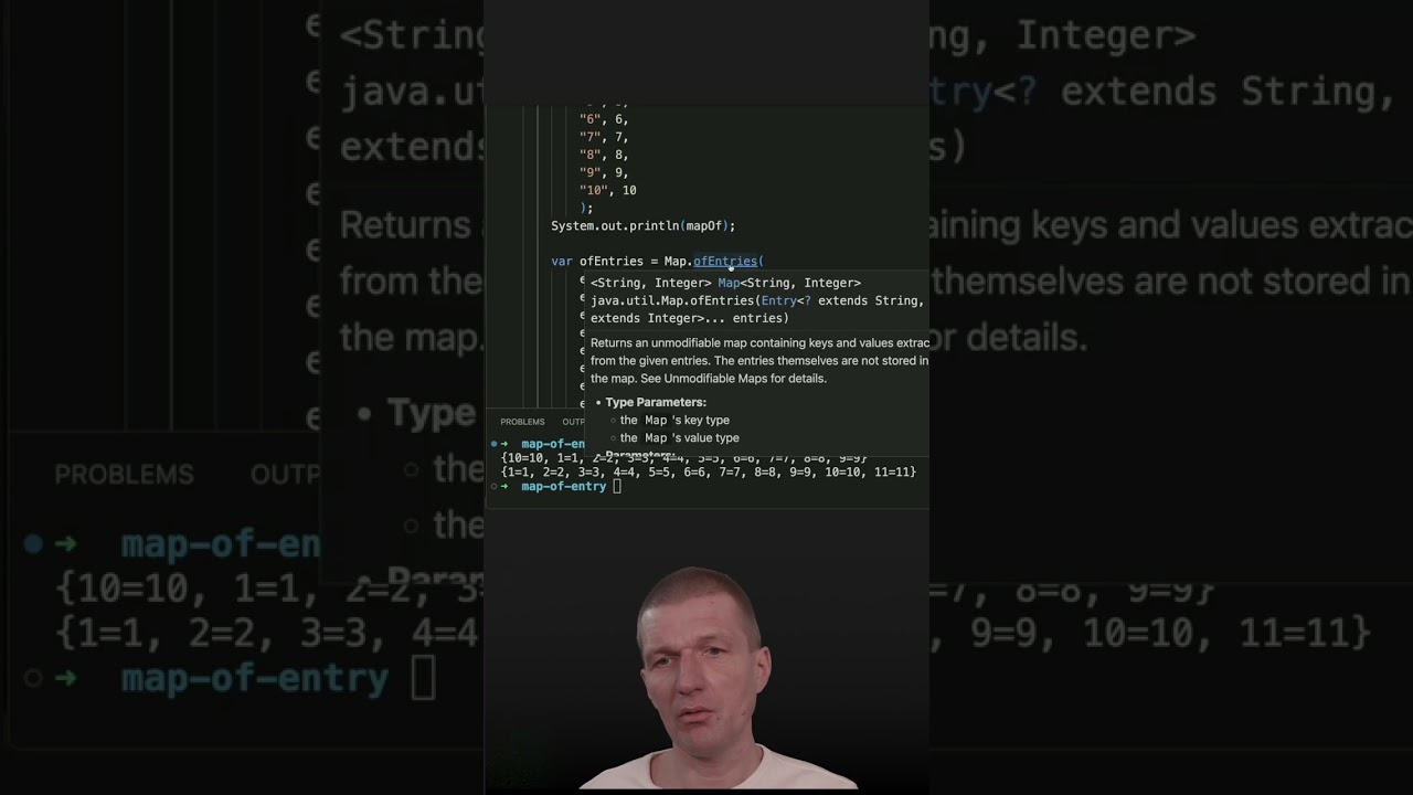Map.of vs. Map.ofEntries #java #shorts