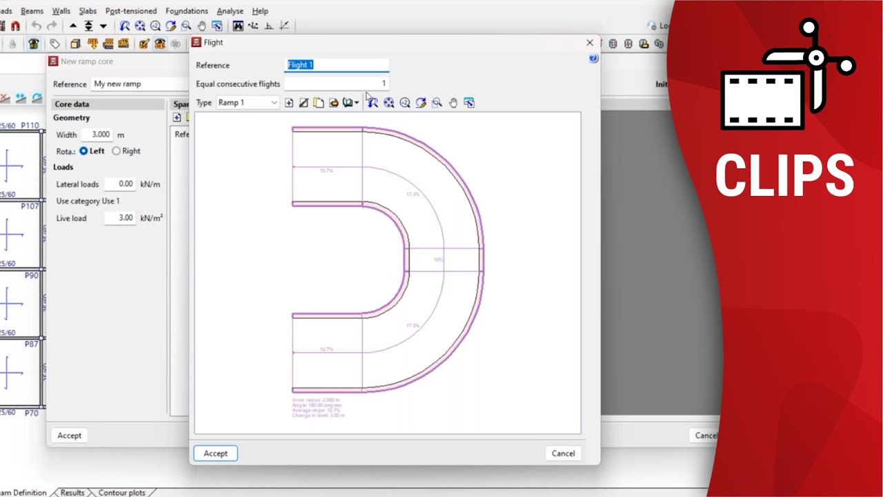 CYPECAD: new module for the design of reinforced concrete ramps