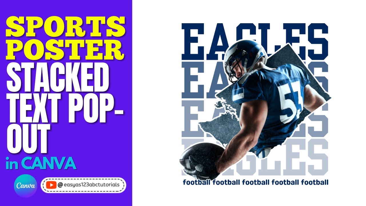 Stacked Text Sports Pop Out Canva Tutorial for Beginners Step by Step