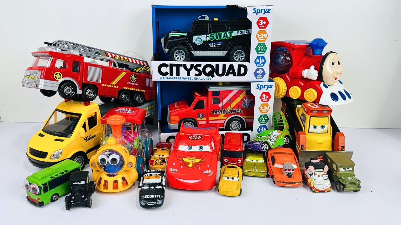Disney Pixar Cars , Lightning McQueen Filmore Cruz Ramirez Chevrolet Porsche Mater Ambulance | ASMR