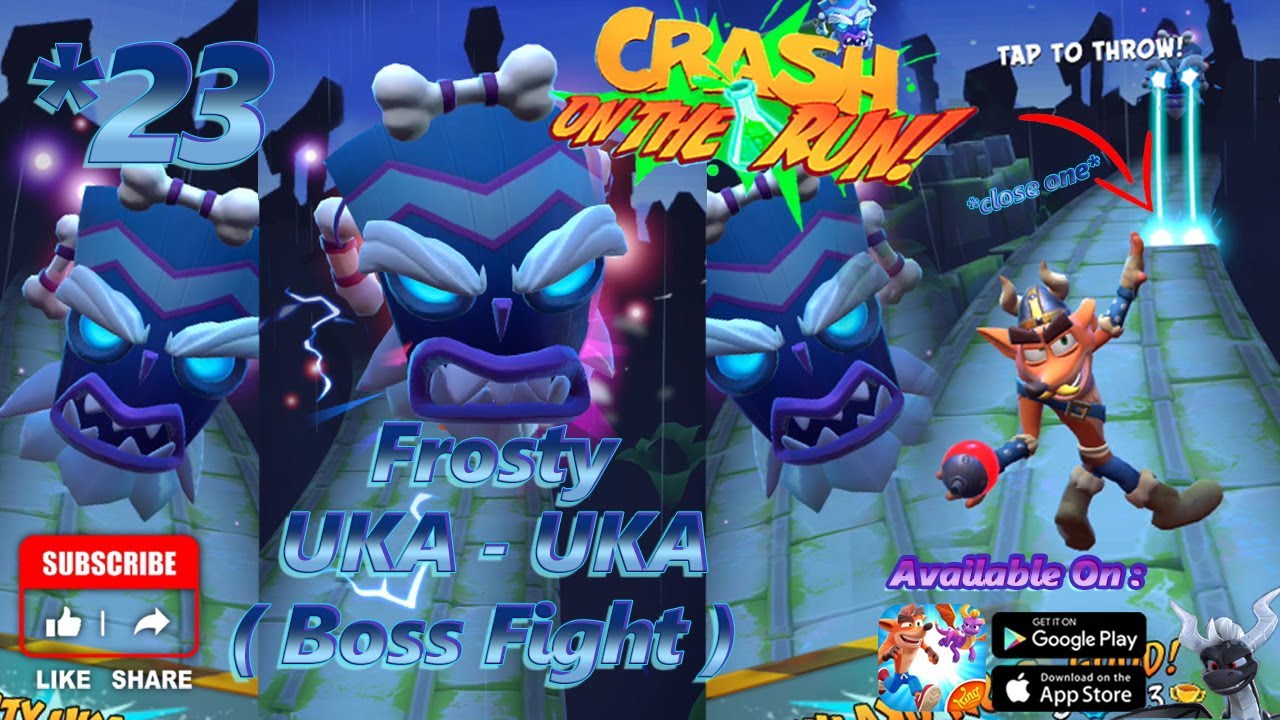 Crash On the Run! | Walkthrough | Part 23 | Frosty UKA-UKA ( BOSS FIGHT) | THE ROAD TO RUIN Map