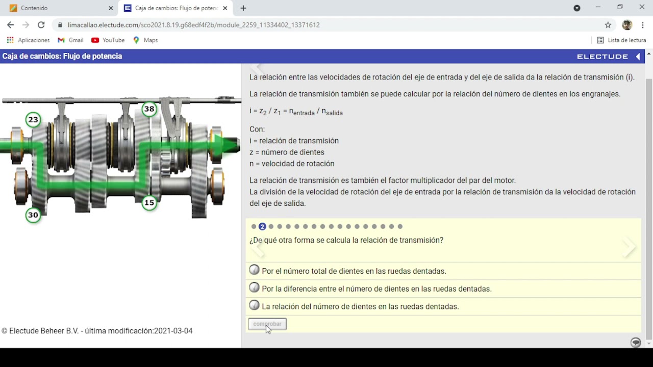 Caja de cambios flujo de potencia ELECTUDE Unidad 2 Tecnología de los sistemas automotrices