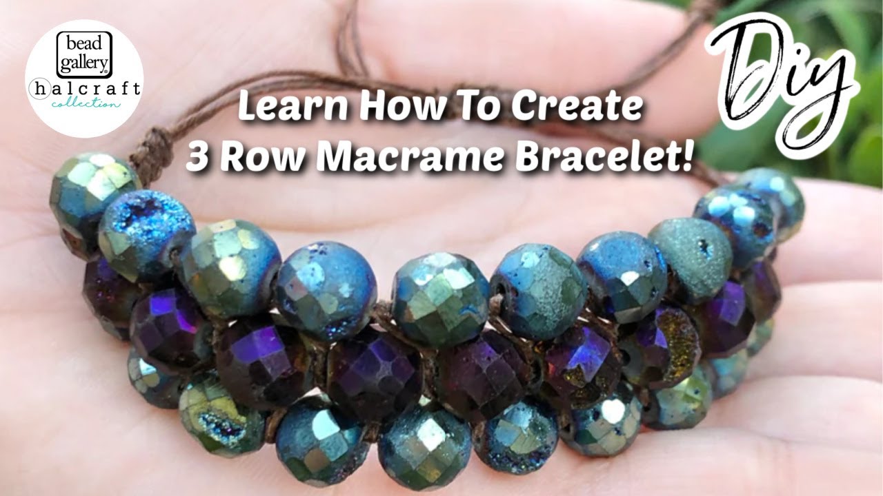Macrame made easy! Create a 3-row macrame bracelet with a slide! DIY Jewelry Making! Beading Basics!