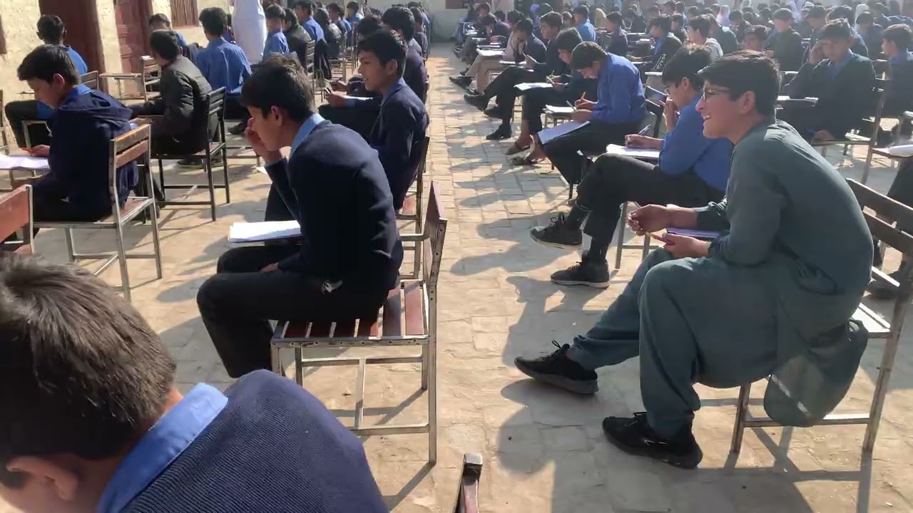 Students doing paper