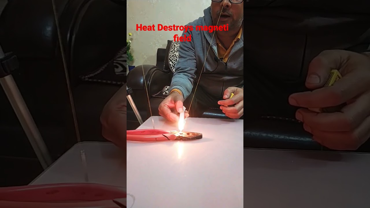 Heat destroys magnetic effect #science #shorts #fun #activity #viralshorts #physics #experiment
