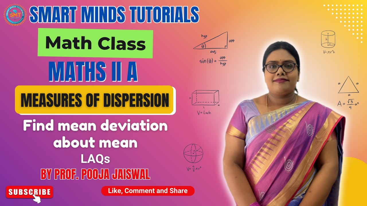 Maths 2A | Measures of Dispersion LAQs | Find Mean Deviation about the Mean | Inter 2nd Year Imp.