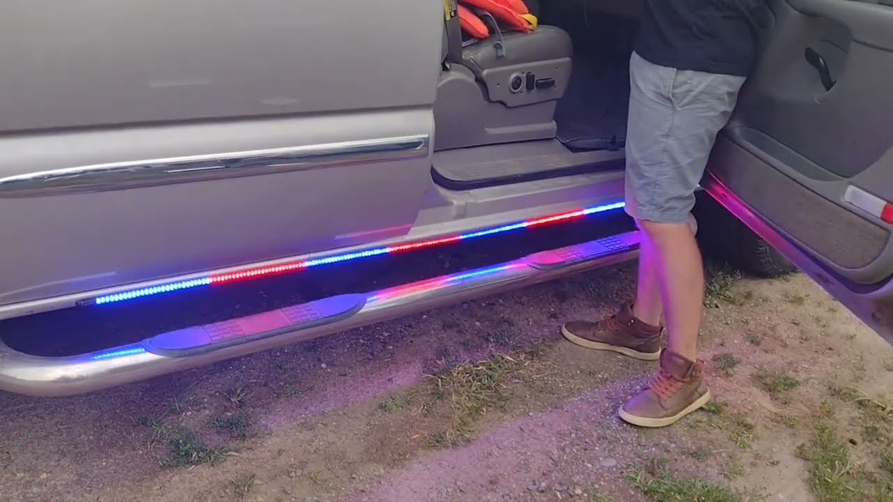 XRIDONSEN 2PCS 70 inch Police Lights Strip 864 LED Emergency Strobe Running Board Lights for Trucks