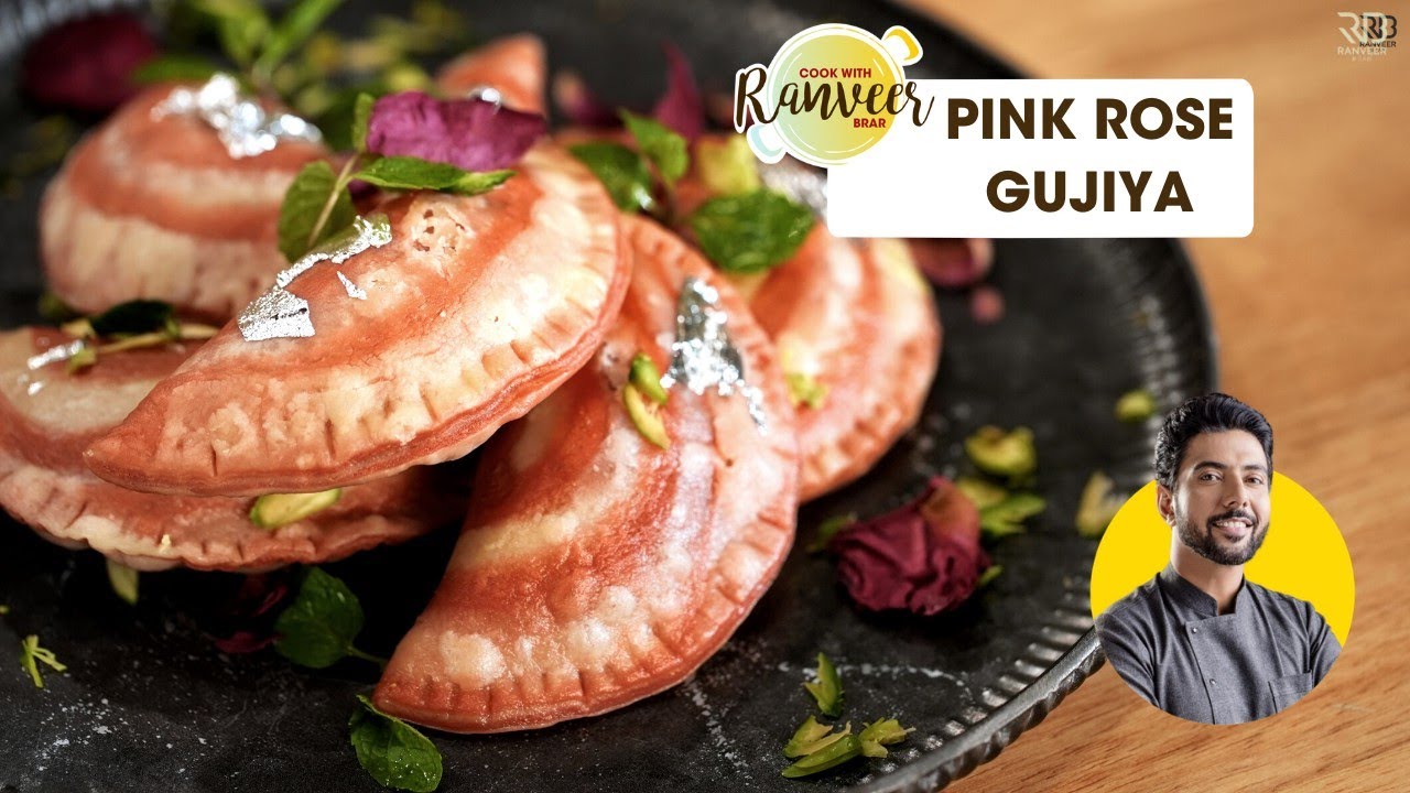 Holi Special Colourful Gujiya | Pink Rose Gujia | रवा वाली गुलाबी गुजिया | Chef Ranveer Brar