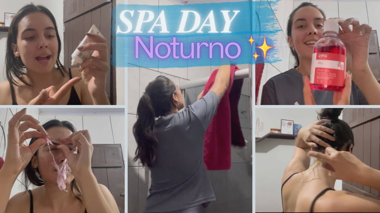 SPA DAY NOTURNO - TESTANDO NOVOS PRODUTOS (Body splash, geleia de banho, skin care, máscara facial…)