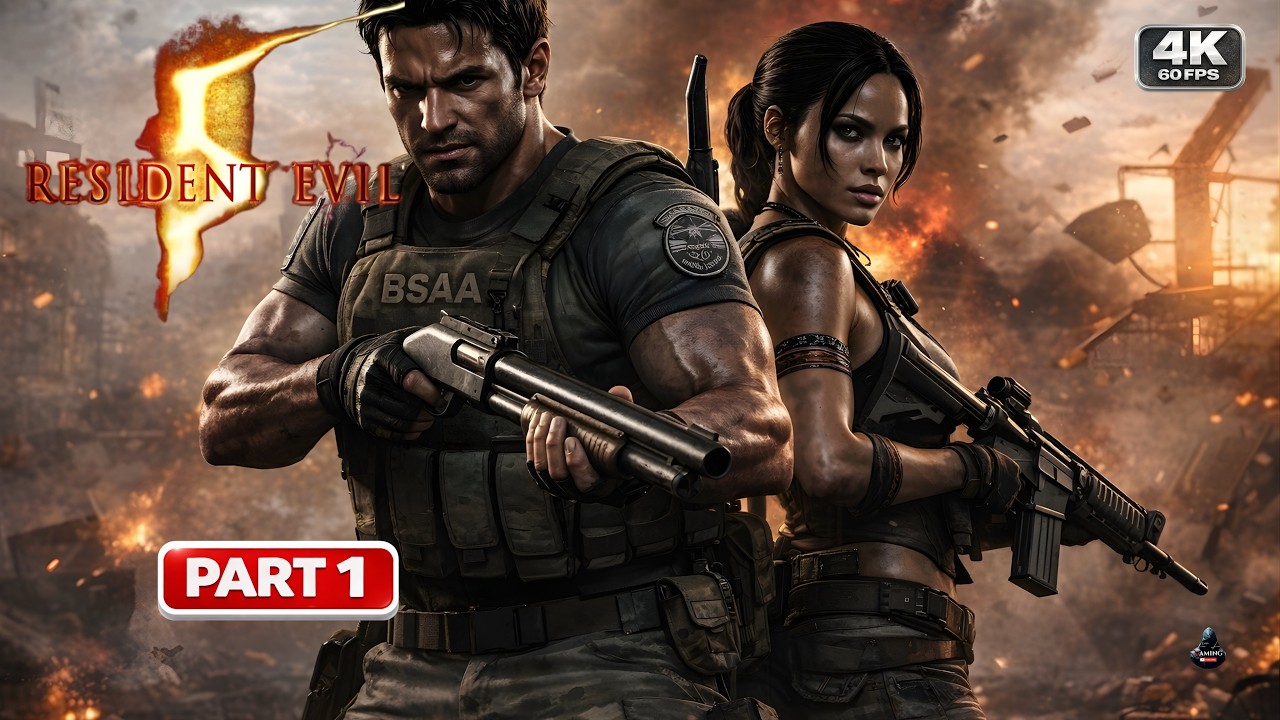 It’s Already Chaos |Resident Evil 5 Begins|4k No Comm