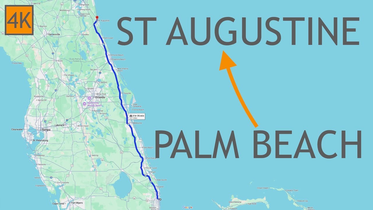 Palm Beach to St Augustine Florida Drive 4K - I95 Driving Road Trip