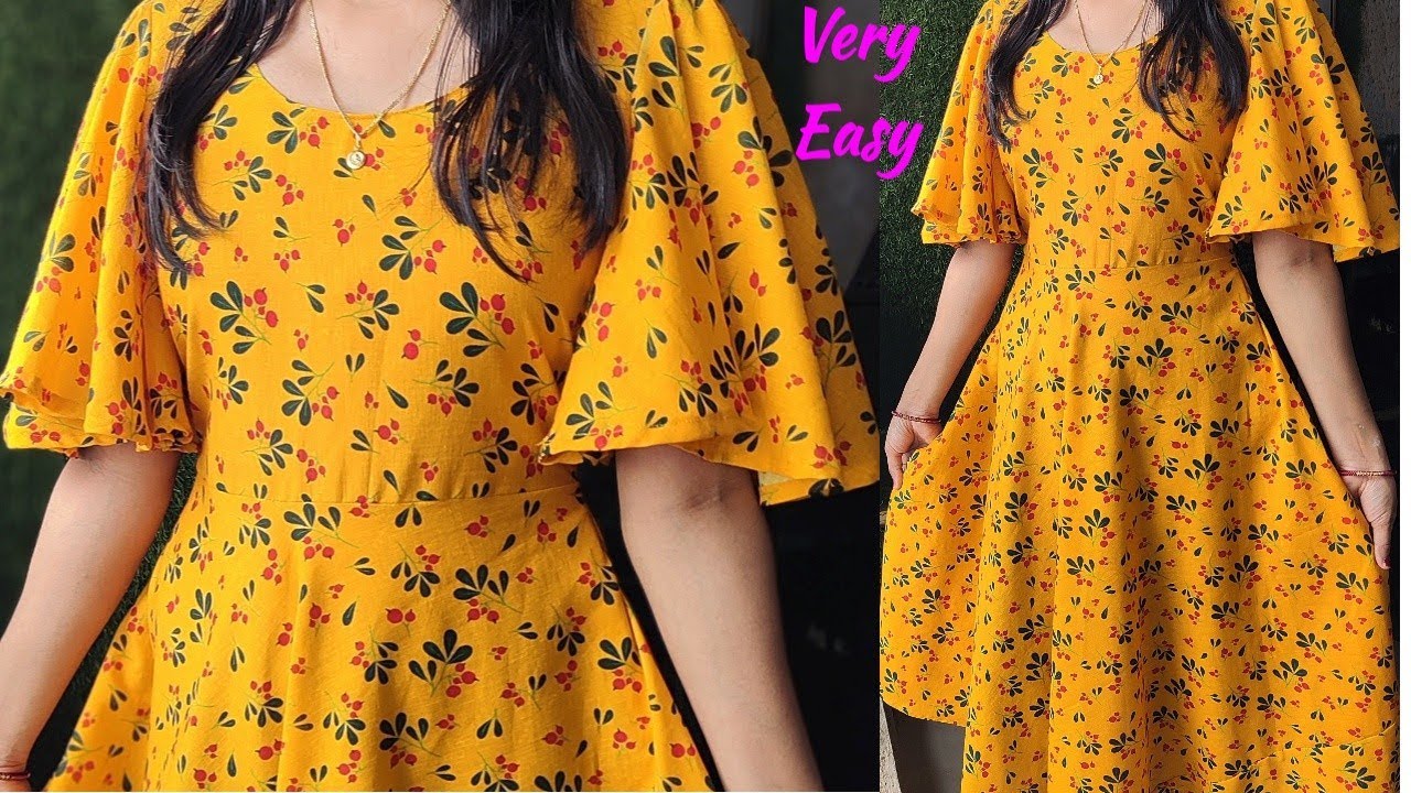 Umbrella Cut Kurti With Umbrella Sleeves Cutting and Stitching