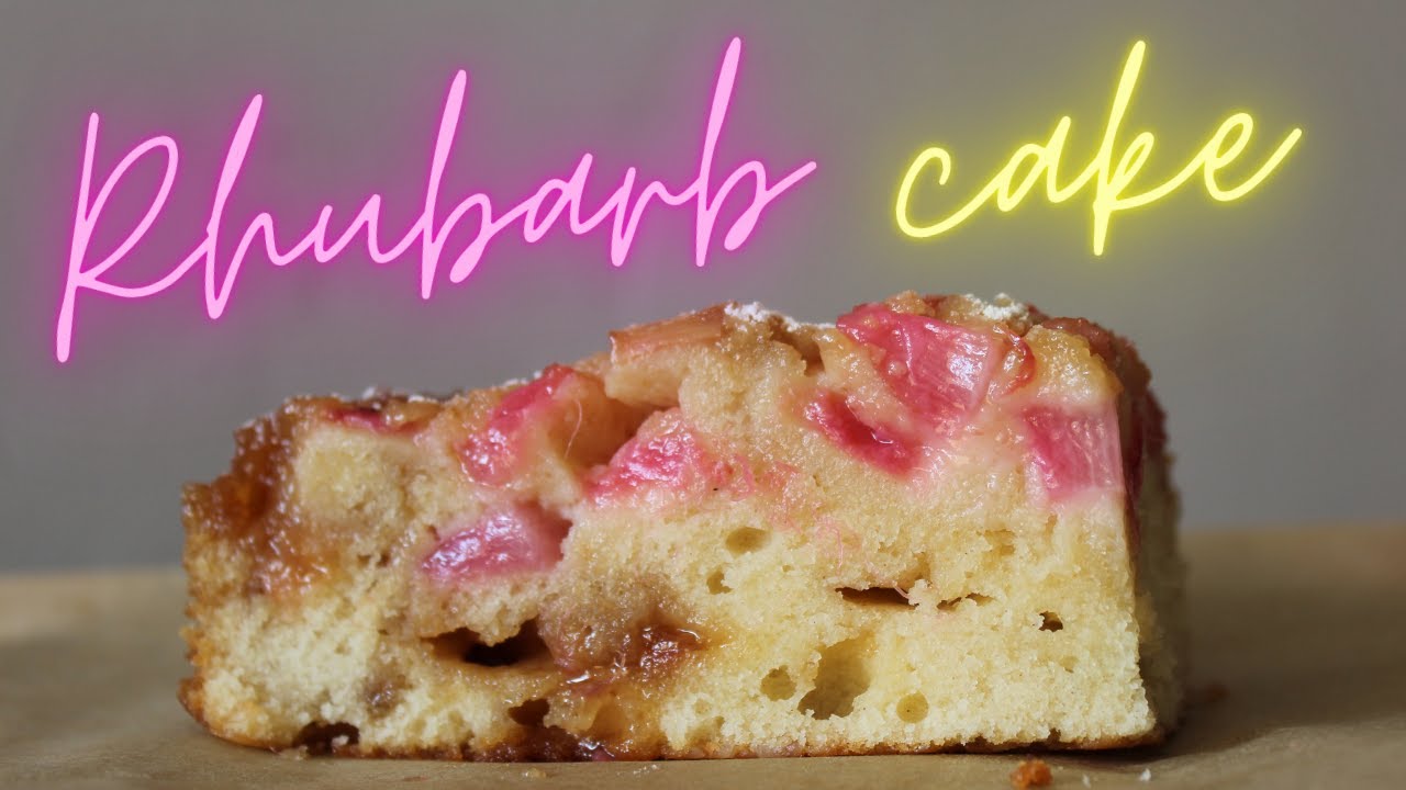 Upside down caramelized rhubarb cake (easy recipe) 🍰