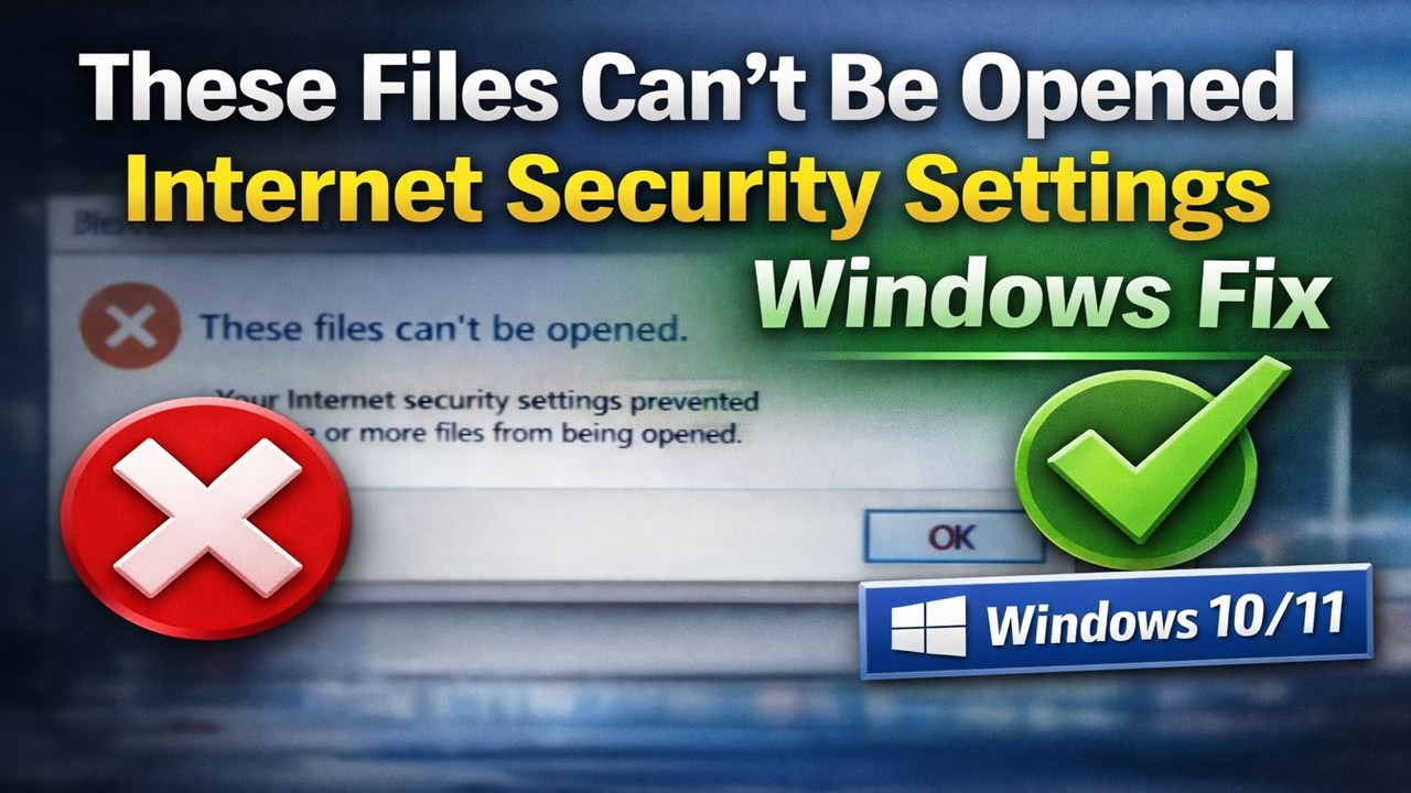 Fix: These Files Can't Be Opened | Internet Security Settings Prevented Error Windows 10/11