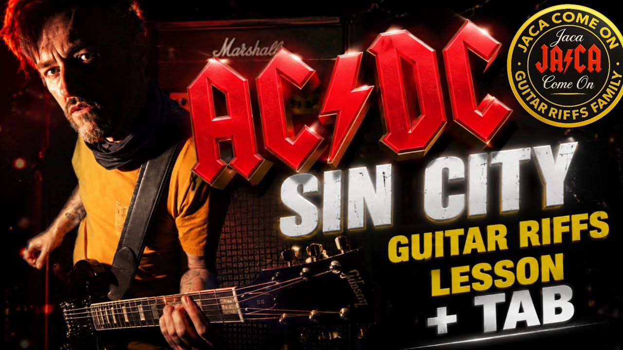 AC/DC – Sin City | Guitar Riff Lesson + TAB | Angus & Malcolm Parts