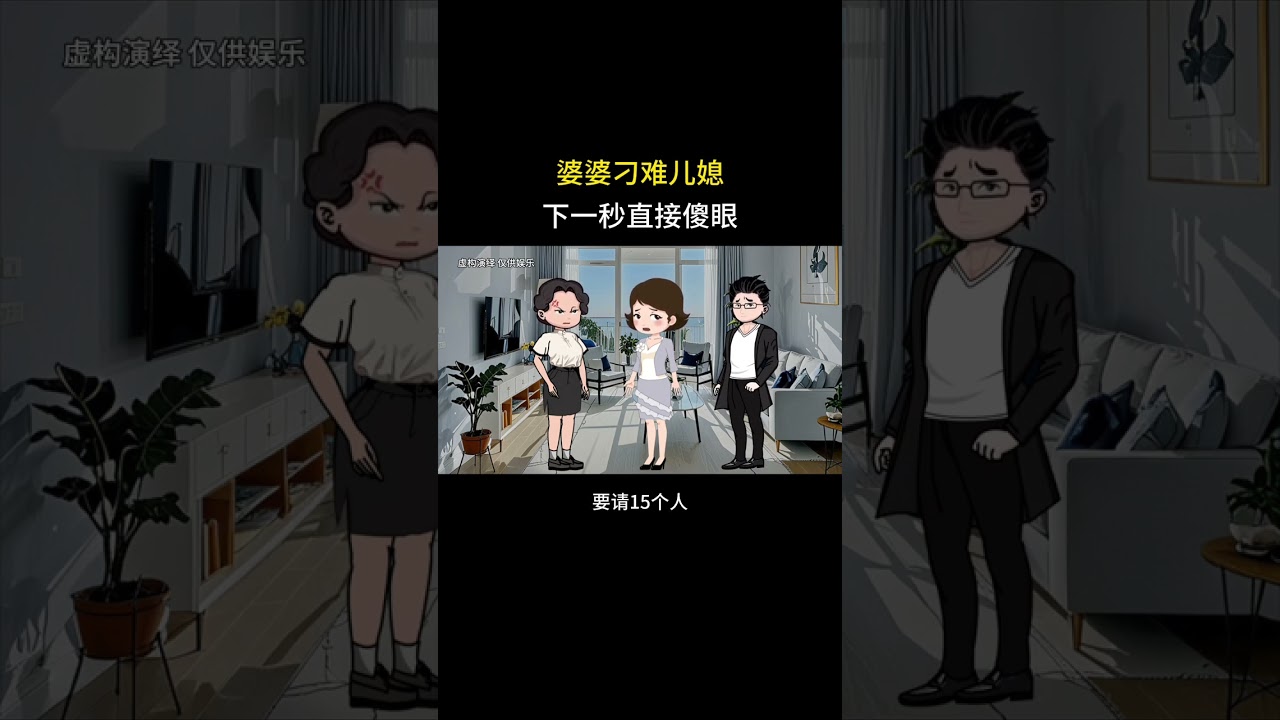 婆婆刁难儿媳，下一秒直接傻眼 #情感动画#家庭百态#婆媳