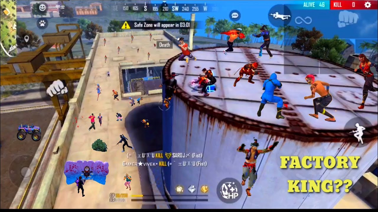 free fire factory dragunov all headshot but sad ending - fist fight do or die situation on Factory