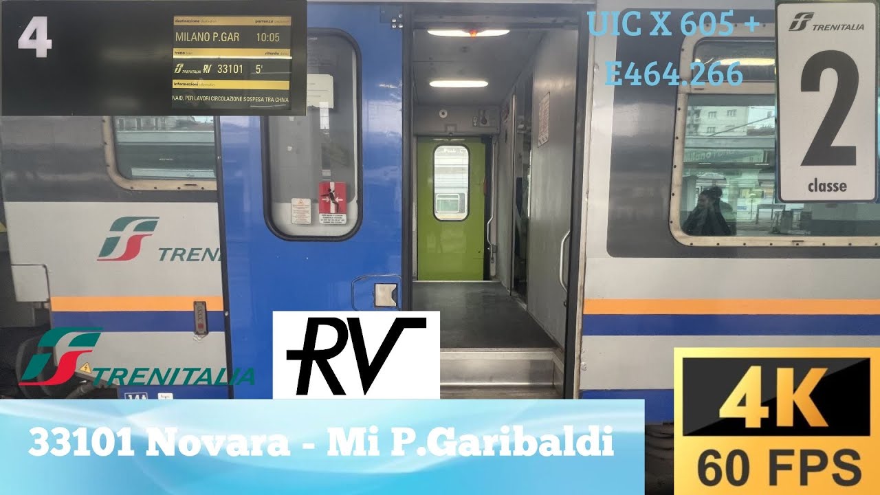 🚉 UIC X 605 sul 33101 da NOVARA a MILANO P.GARIBALDI con E464.266 XMPR