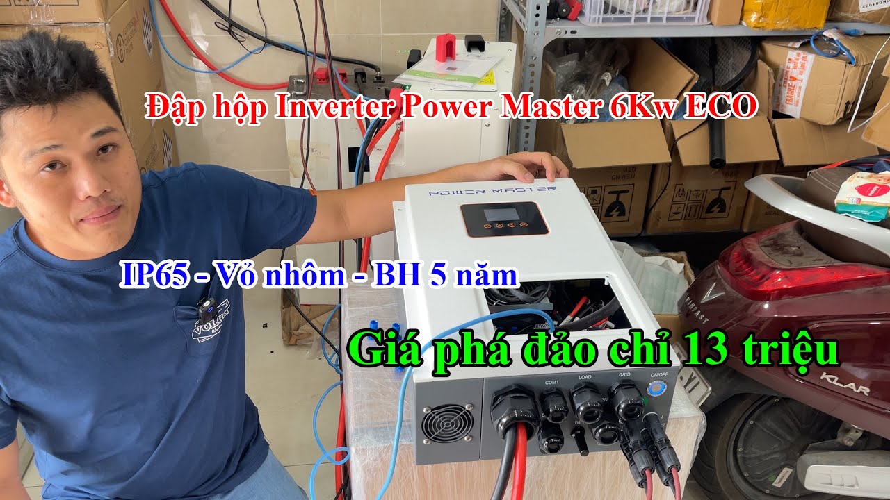 Review Inverter Power Master 6kw ECO - IP65 - Vỏ nhôm - Tản nhiệt nhôm - Giá phá đảo chỉ 13tr