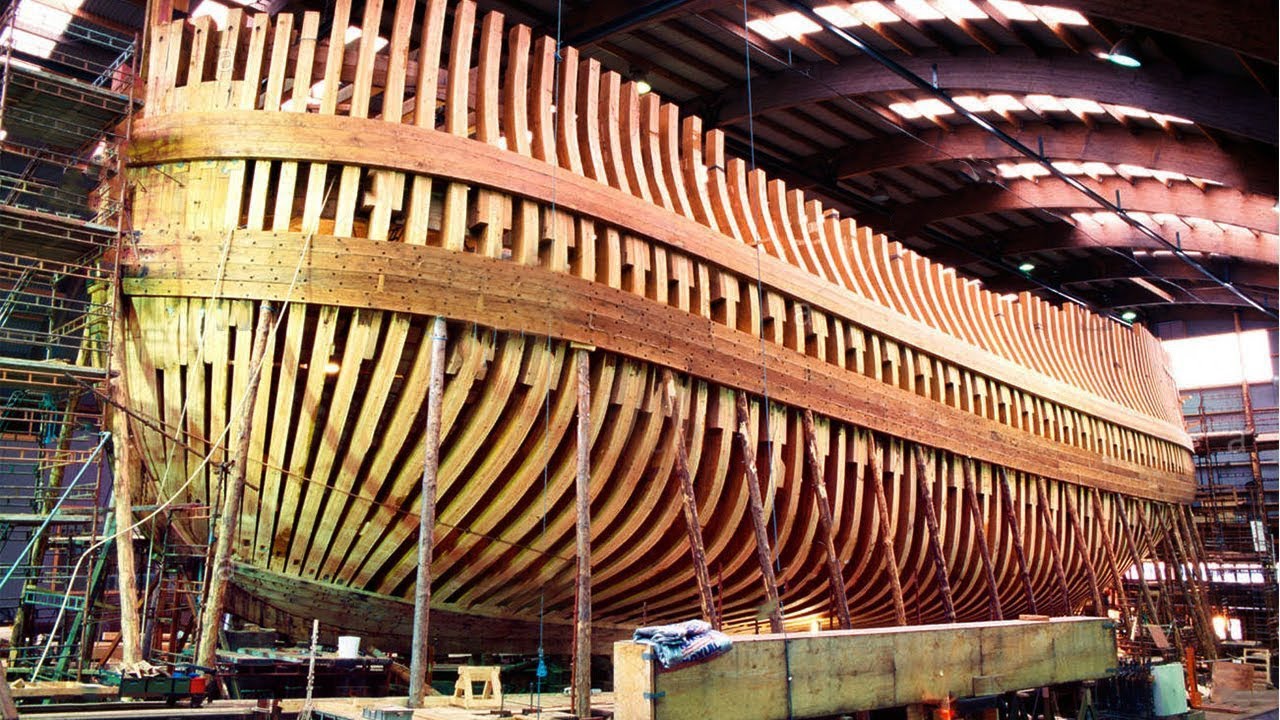 Amazing Luxury Wooden Ship Building Process. Incredible Modern Wooden Yachts Assembling Construction
