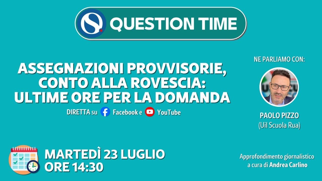 Assegnazioni provvisorie, conto alla rovescia: ultime ore per la domanda