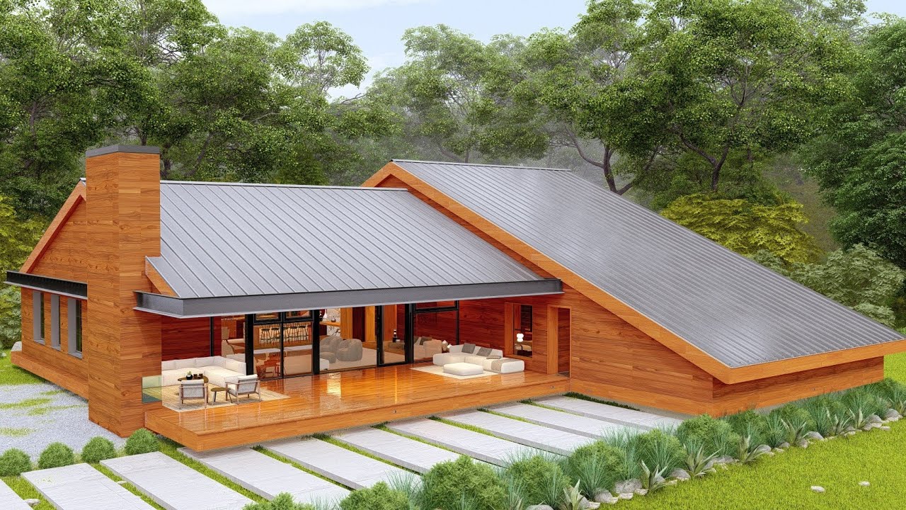 Внутри деревянного дома - дом с 6 спальнями.