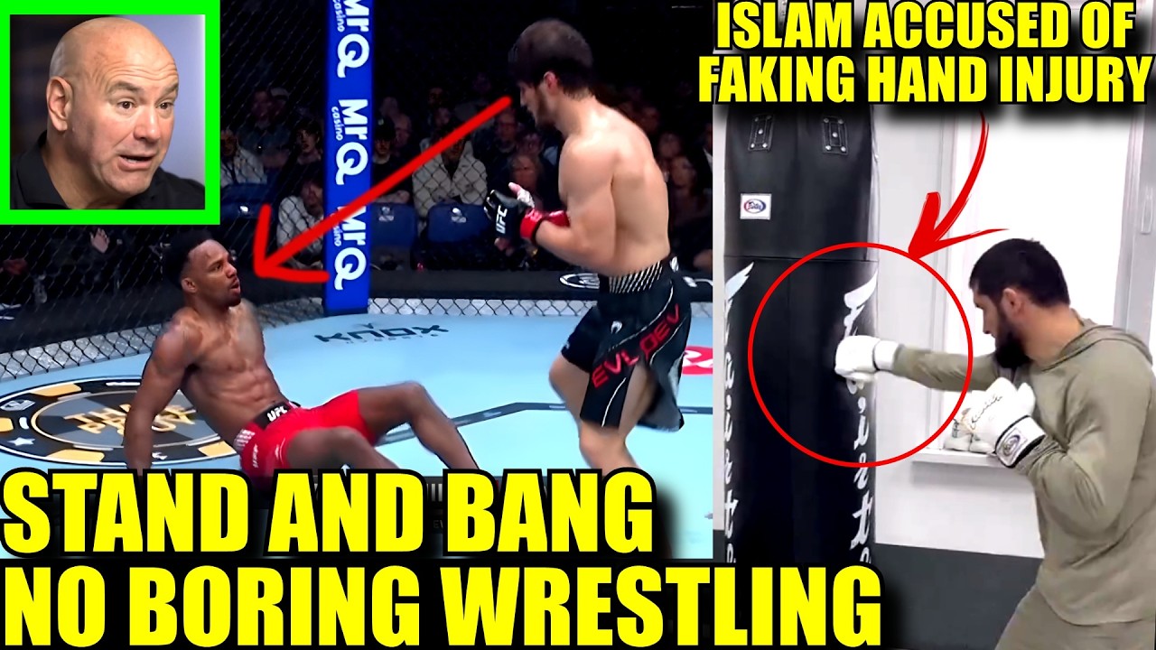 UFC PRESSURED HIM TO STAND AND BANG & NOT WRESTLE TO MAKE FIGHT MORE EXCITING, Islam faking injury?