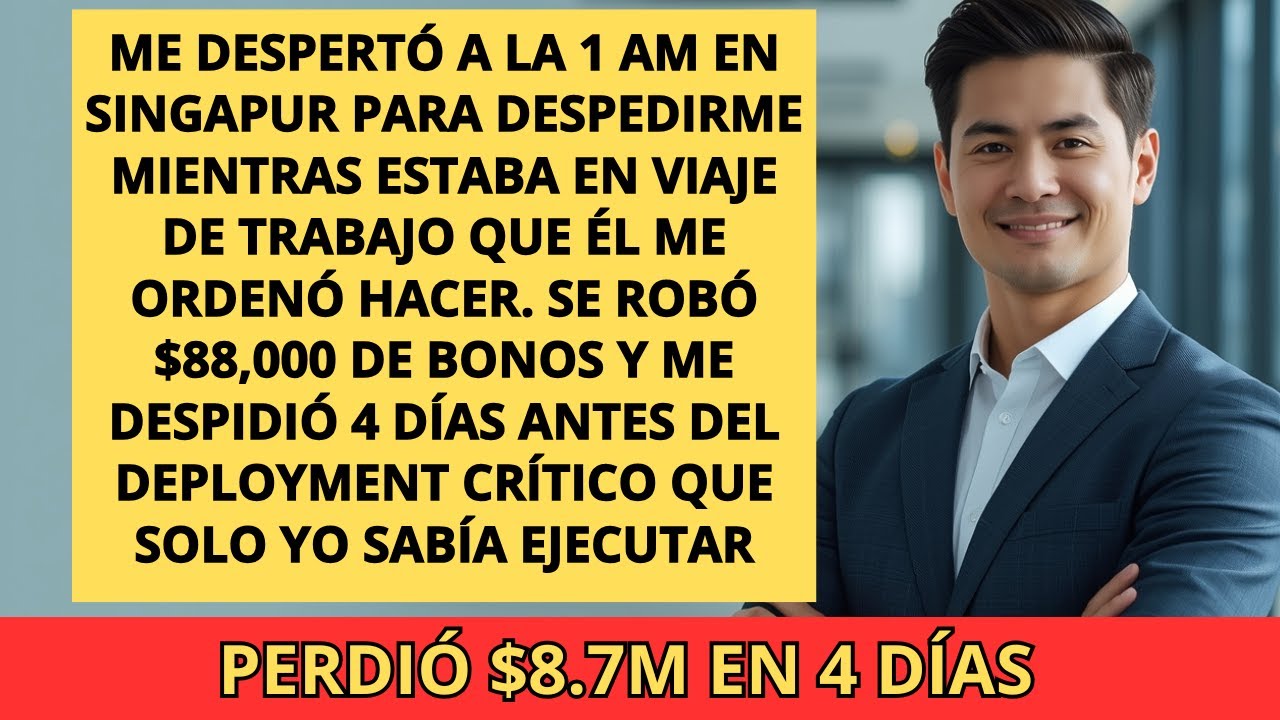 Despedido en el extranjero a la 1 a.m. — Mi jefe se quedó con $88,000… y perdió todo.