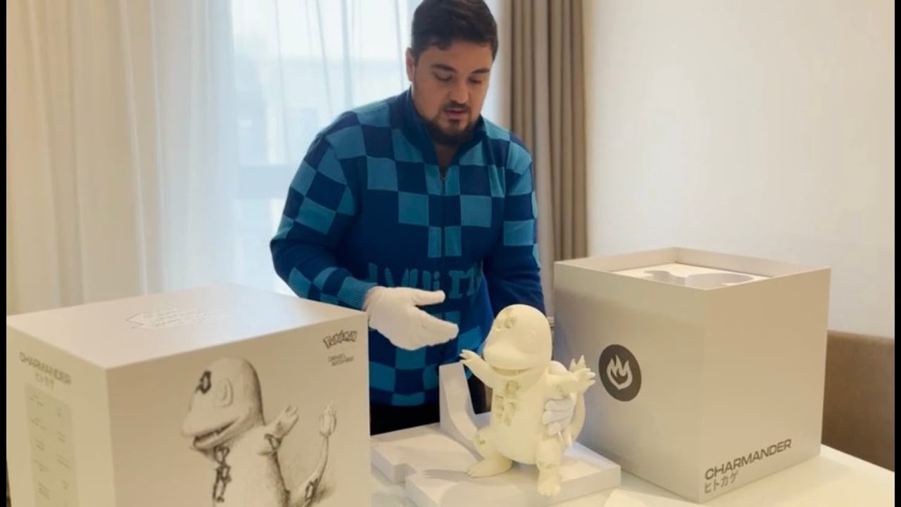 Daniel Arsham Charmander Pokemon обзор/overview игрушки. Arsham Studio