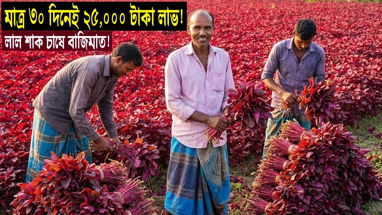 লাল শাক চাষ করে ৩০ দিনে আয় | ১ বিঘা জমিতে কত লাভ? | কৃষি কথা