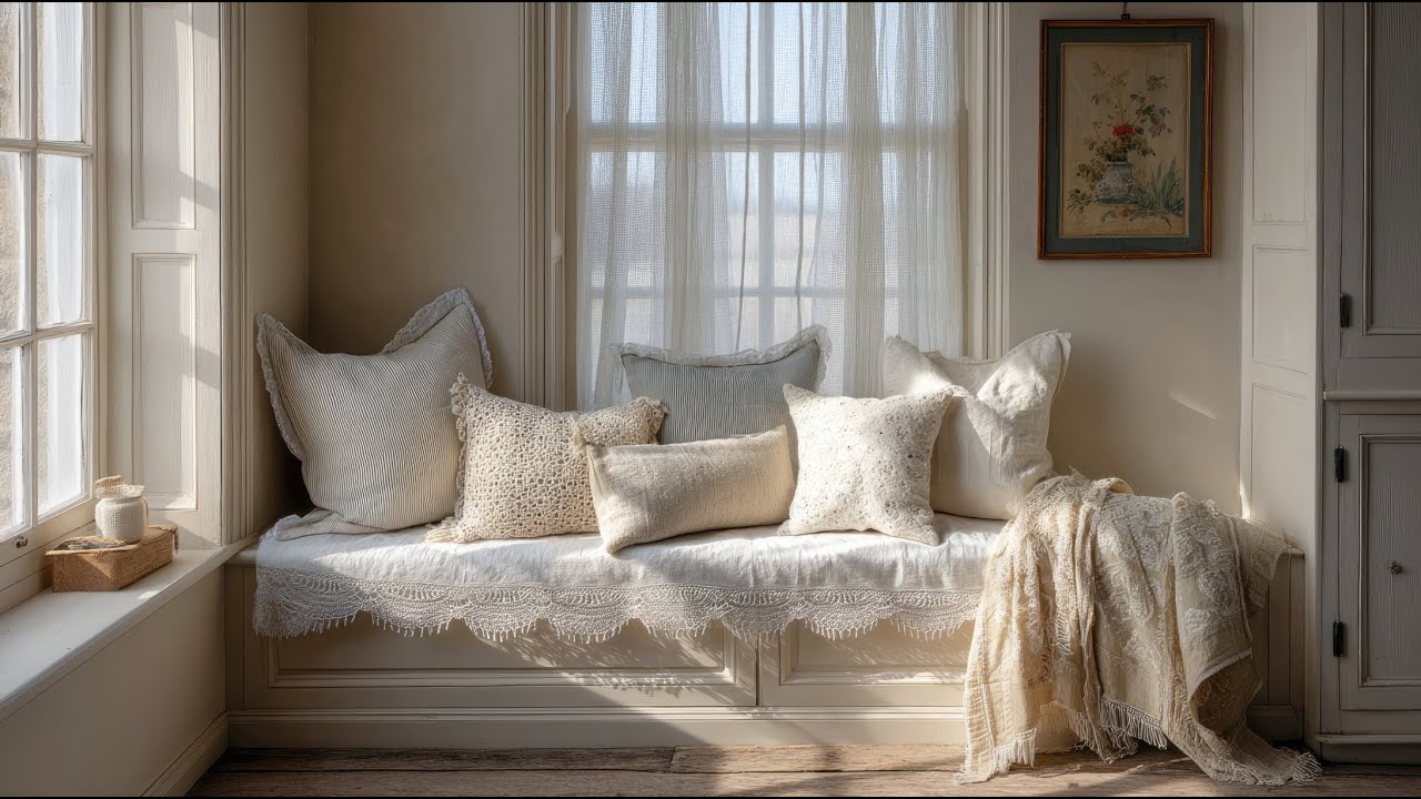 Shabby Chic Living Spaces Styled with Vintage Crochet Comfort