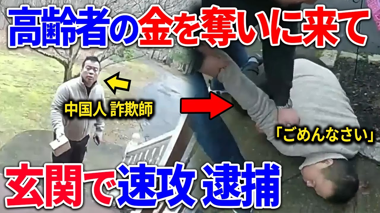 高齢者の金を奪いに来た中国人詐欺師がおとり捜査でまんまと終了ｗ #詐欺 #犯罪 #警察 #アメリカ