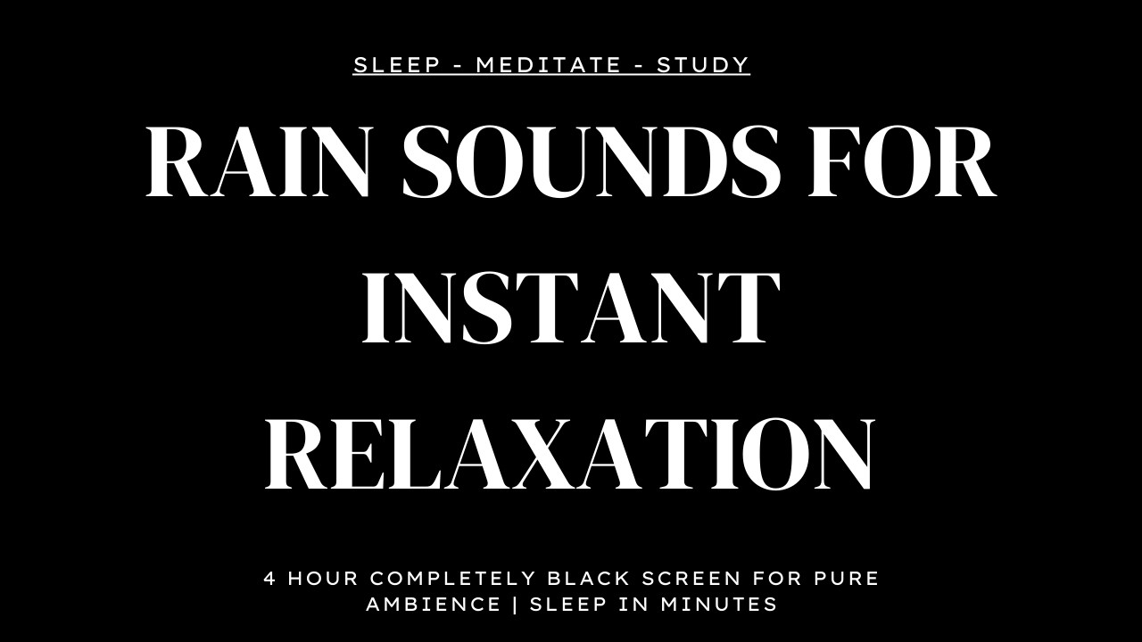 Black Screen Rain Sounds for Deep Sleep, Relaxation & Focus (4 Hours) | Dark Screen Rain Noise