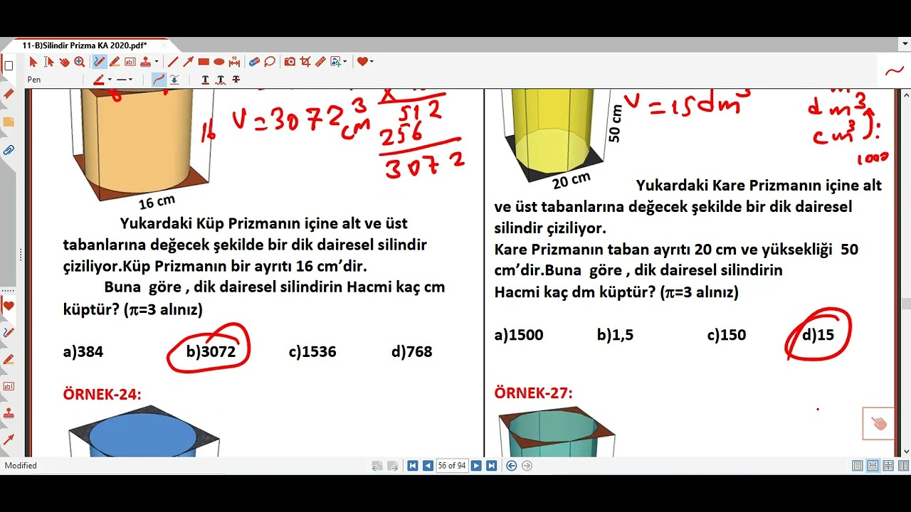 6-)M8 Geometrik Cisimler (Silindir Test) 64
