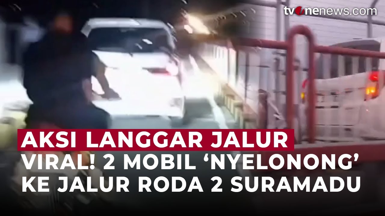 Langgar Jalur, 2 Mobil ‘Nyelonong’ ke Jalur Roda Dua Suramadu, Polisi Bertindak | OneNews Update