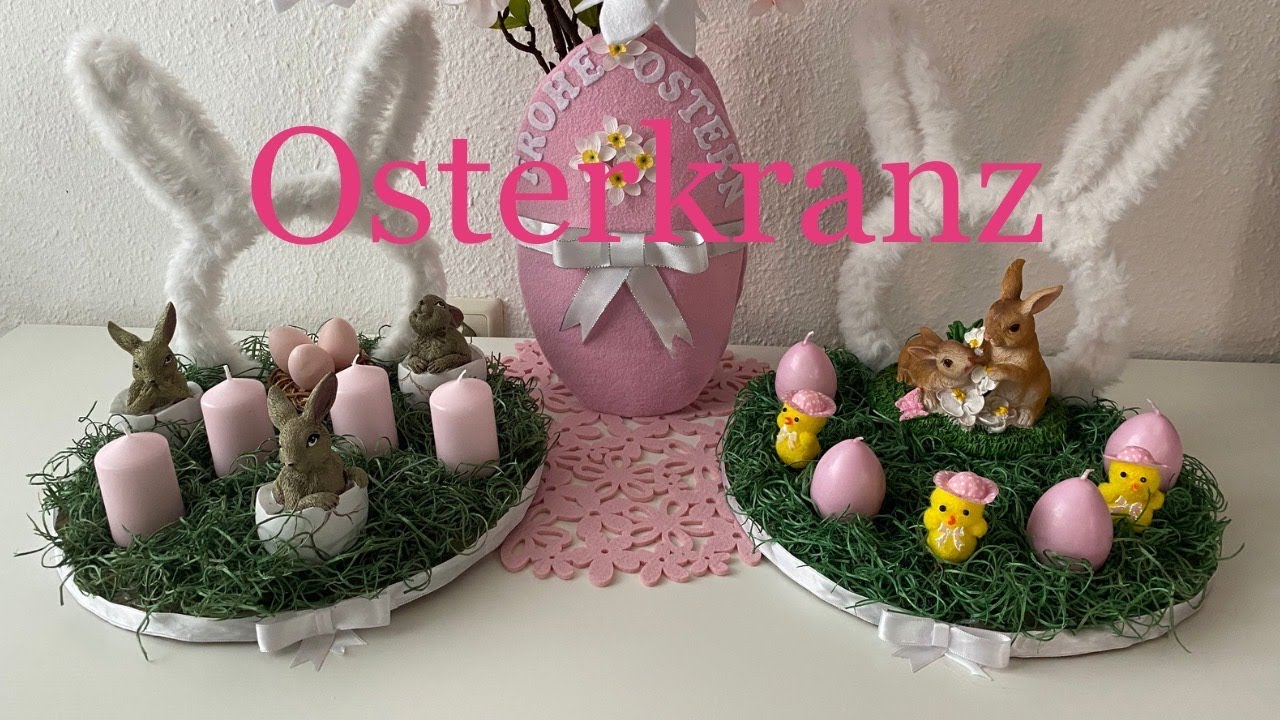Happy Easter! DIY Frühling Ostern Osterkranz aus Pappe und Wolle gebastelt