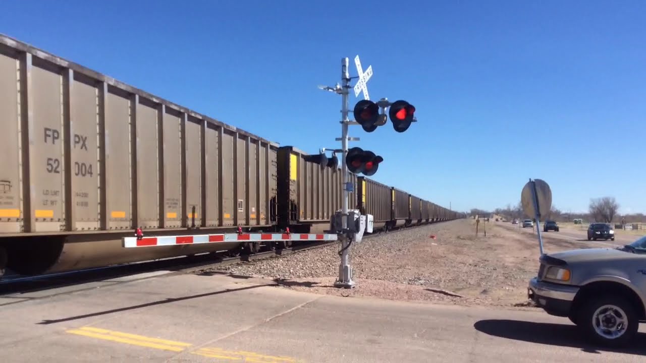 A Honking Southbound BNSF #5803 Loaded Coal Train Down At Old Mesa Road With City-Rail #1329