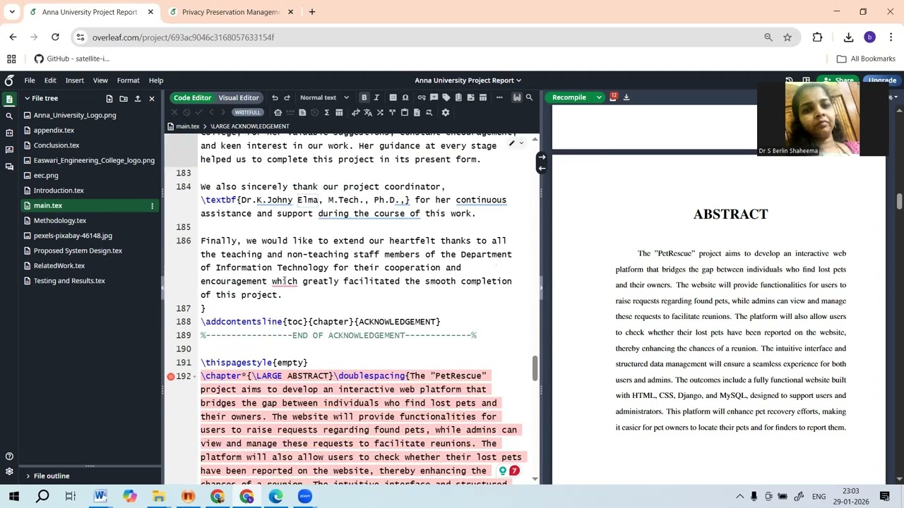 Anna University Project Report using LateX
