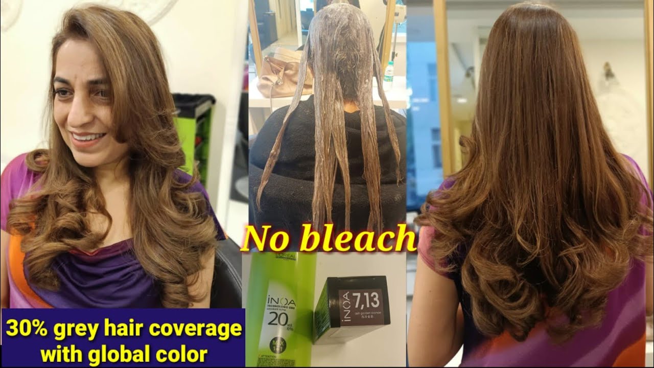 30 % grey coverage with global haircolor/ 7.13 haircolor #haircolor #haircolortutorial #hair Shyama