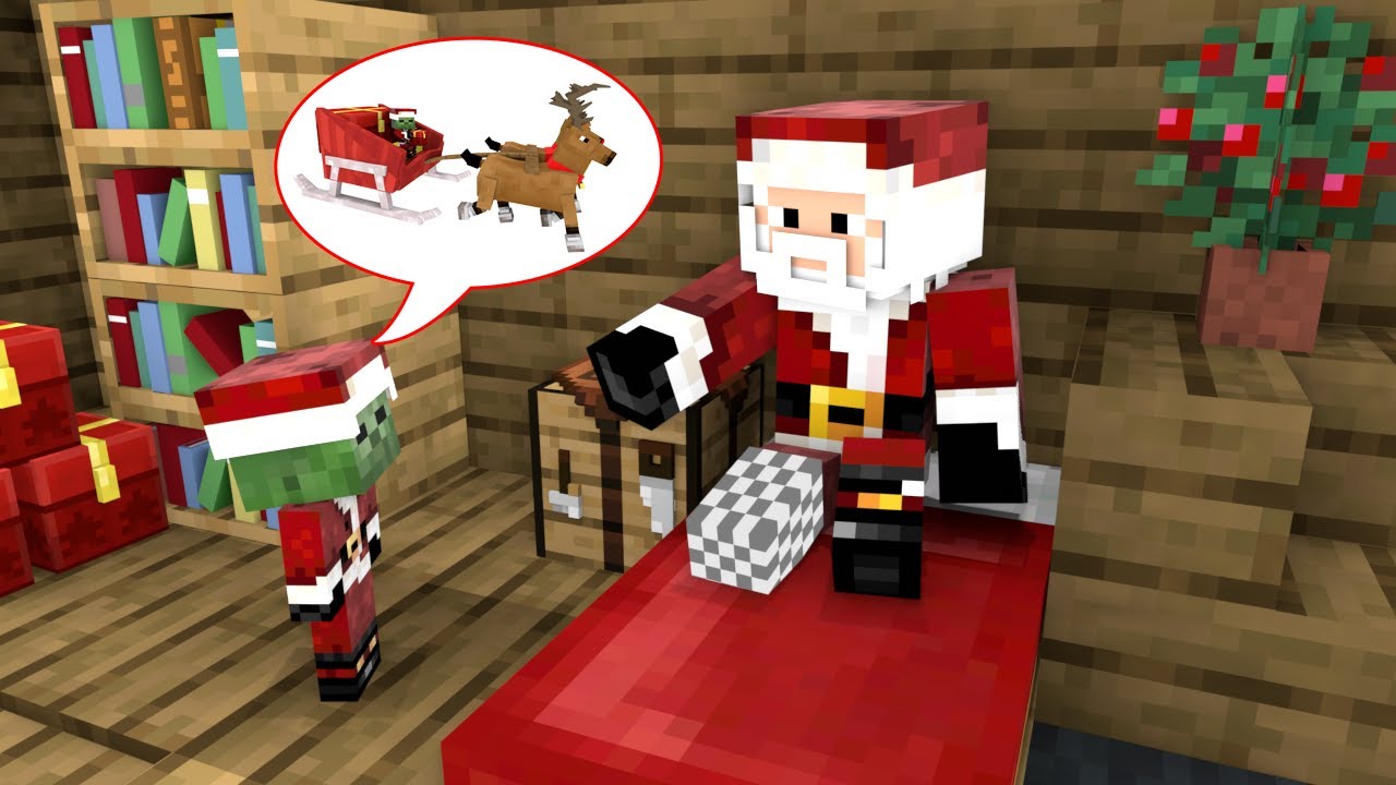Baby Zombie Becomes Santa Claus - Minecraft Animation