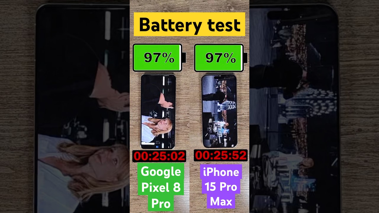 iPhone 15 Pro Max vs Google Pixel 8 Pro battery comparison!