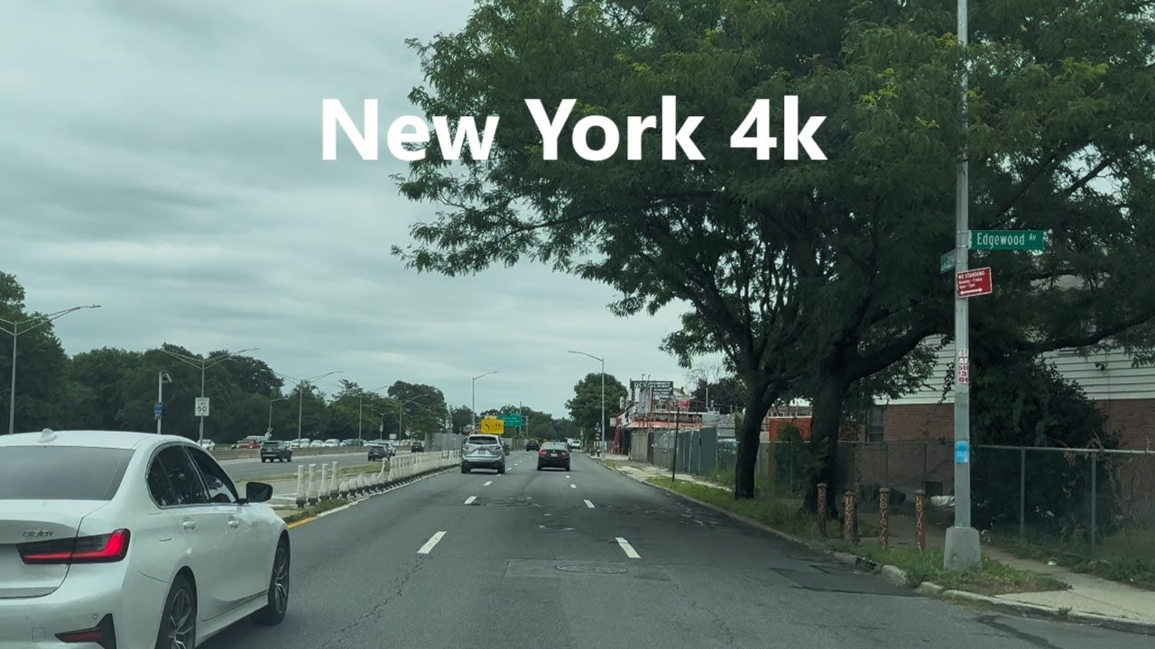 4K New York - Driving tour of Queens ( S Conduit Avenue & Brookville Blvd & Rockaway Blvd )