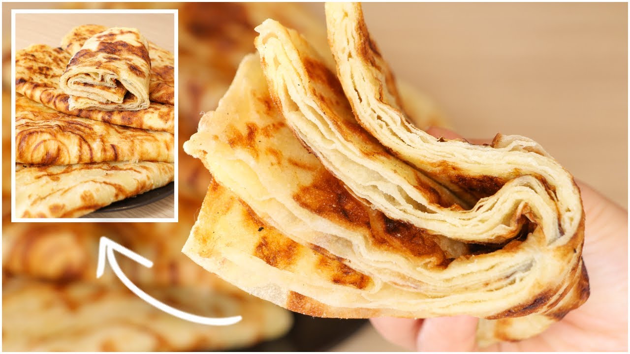شبيه الملاوي التّونسية😁المسمن المغربي المورق بدون زبدة أو حليب من أروع ماتجربوا😋👌