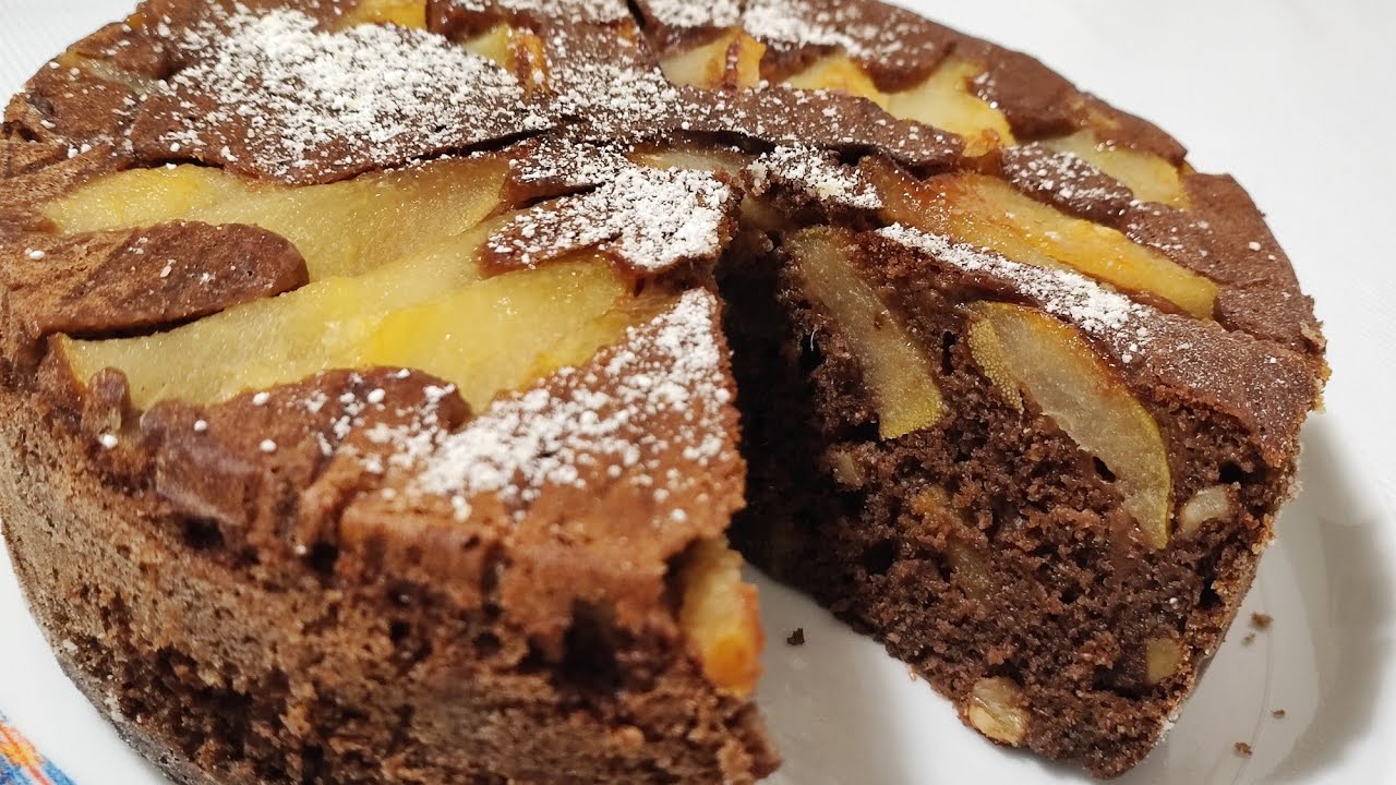 Torta senza zucchero alle pere,senza forno e senza sensi di colpa.