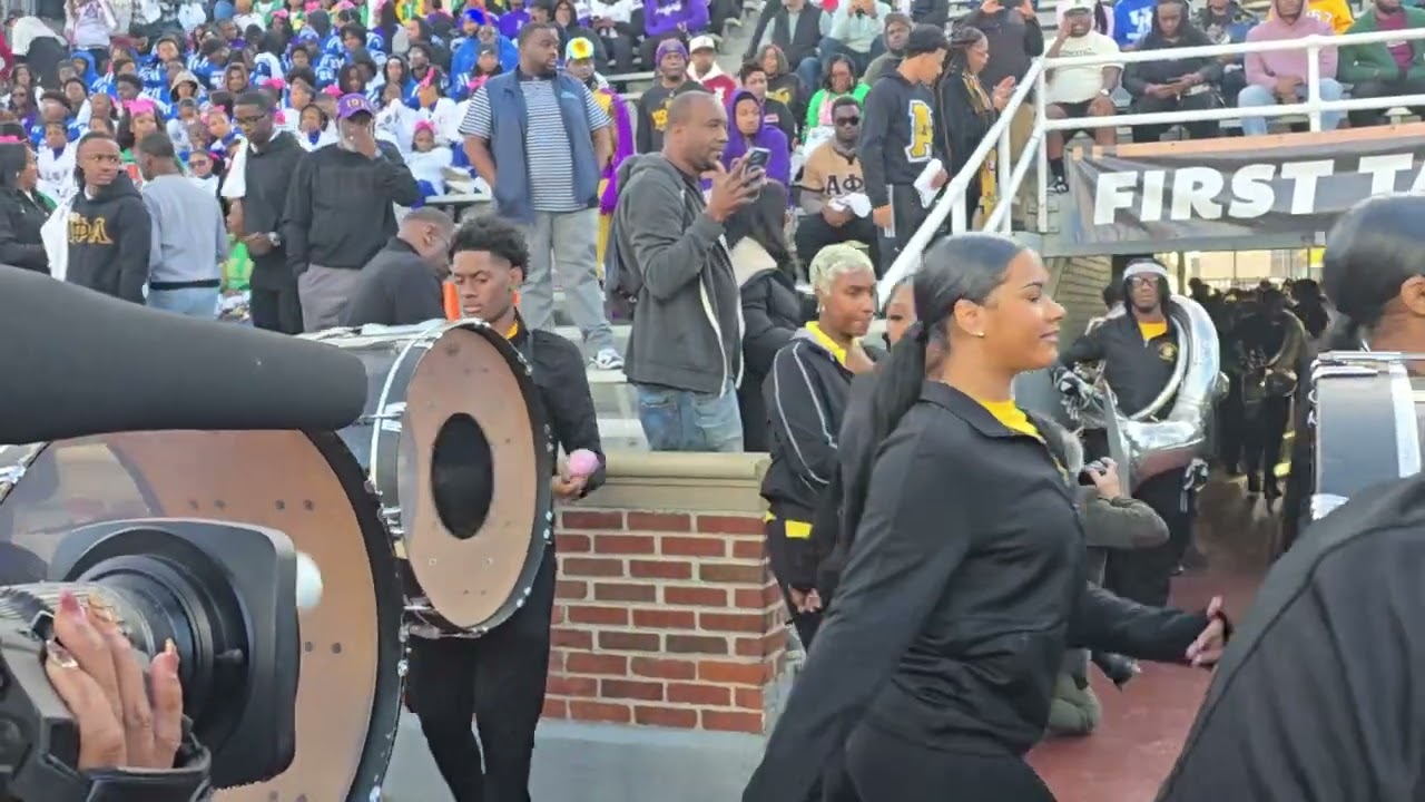 Alabama State Mighty Marching Hornets Band enters Legion Field for ESPN First Take 