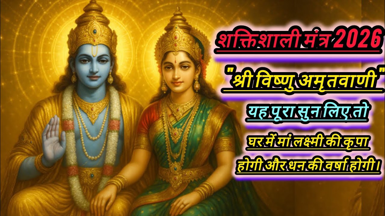 श्री हरि विष्णु अमृतवाणी: सुबह और शाम को जरूर सुनें घर में | कभी पैसों की कमी नहीं होगी। 2026