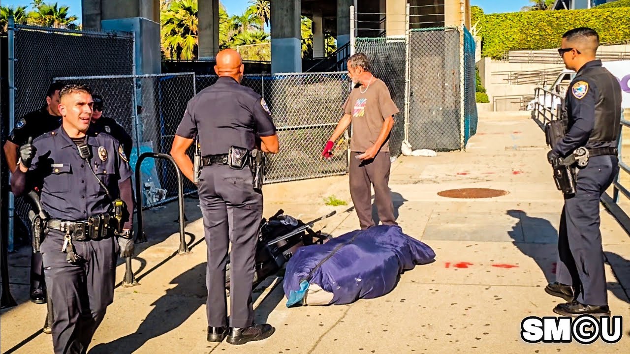 𝗨𝗡𝗗𝗘𝗥 𝗧𝗛𝗘 𝗣𝗜𝗘𝗥: Police Remove Man From Restricted Area at Santa Monica Pier